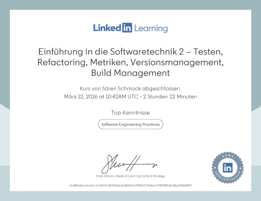 Einführung in die Softwaretechnik 2 - Testen Refactoring Metriken Versionsmanagement Build Management